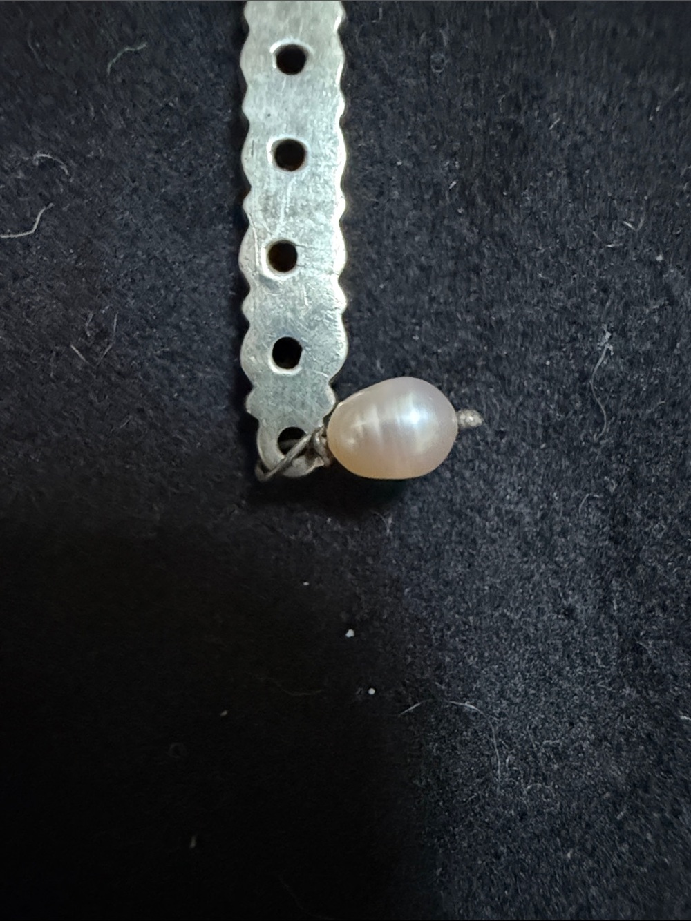 Source Unknown Sterling Multi-Color Gem Bar Pendant with Pearl - Picture 7 of 11